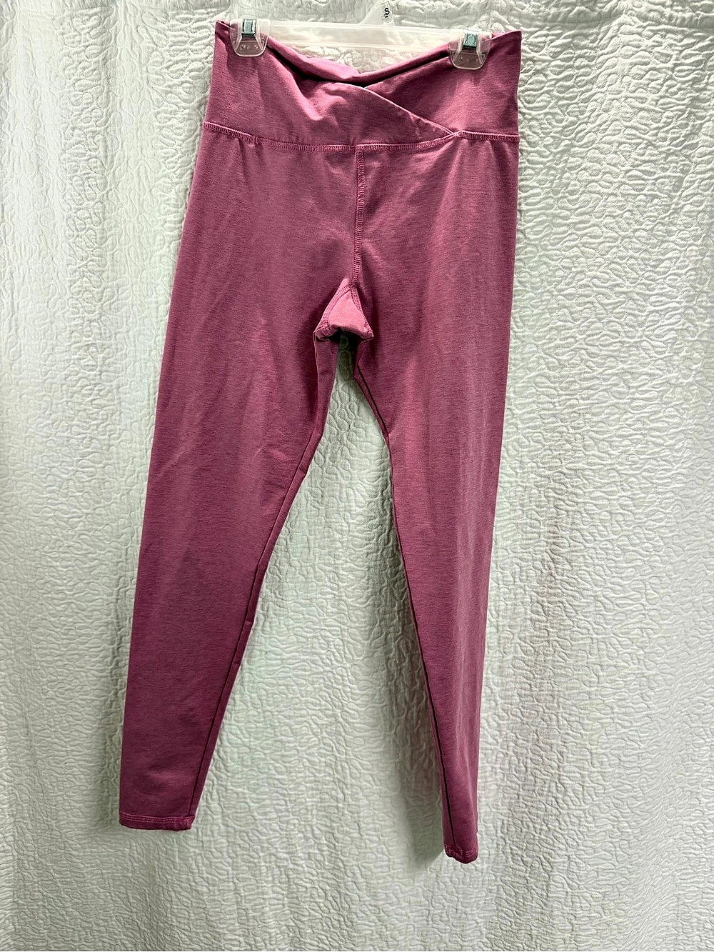 sweat this Pink Crossover Waist Leggings Size Medium Like New